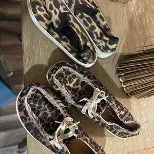 Set of 2 animal print loafers/ slip ons